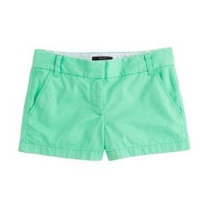 J CREW mint green chino shorts